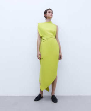 Vestido asimétrico monocolor