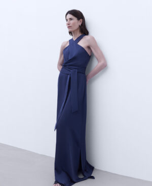 Vestido largo cuello halter
