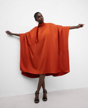 Kaftan largo en color teja