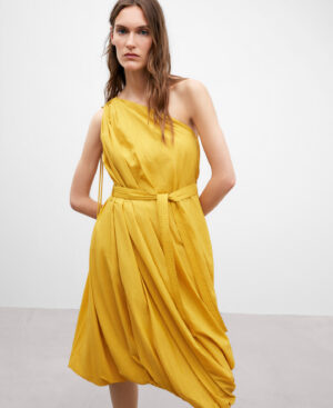 Vestido globo asimétrico para mujer