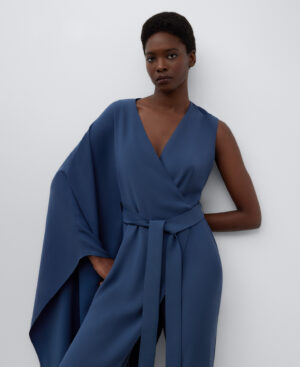 Mono asimétrico azul mujer