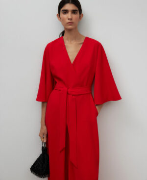 Mono largo rojo mujer