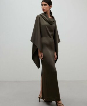 Vestido caftán bronce mujer